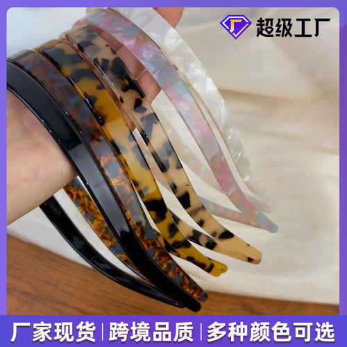 Retro Acetate Headband Women Premium Non-Slip Press Dispatch Face Wash Head Headband Simple Versatile Going Out Hair Accessory