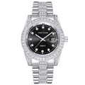 Export Cross-Border Hit Mens Watch Fashionable Formal High-End Waterproof Rhinestone Steel Band Quartz Watch Men Factory Direct