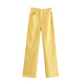 Korean Retro High Waist Loose Wide Leg Straight Leg Pants