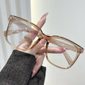 Square Glasses Frame Women New Import Day Korean Bare Face Stud Plano Display Small Face Fashionable Artsy Frame