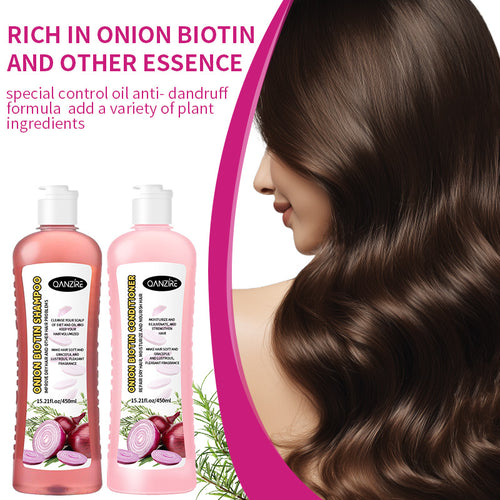 跨境爆款洋葱生物素洗发水护发素ONION AND BIOTIN HAIR SHAMPOO
