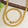 Cross-Border Bold Gold Twist Chopin Chain Necklace Bracelet Set Men Trendy Thick Style Metal Jewelry