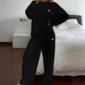 Fall Sporty Casual Loose Hoodie + Pants 2-Piece Set