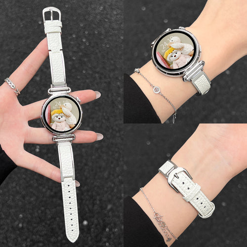 Fits Huawei GT5 / 6 Watch Band New gt7 Metal Bangle Spliced Leather Watch4 / 3 Wrist Strap Premium Women