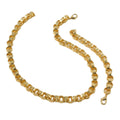Gold Plated Byzantine King Chain Men Bracelet Necklace Set Relief Return Pattern Cylinder Band Clasp Chunky Chain Overseas