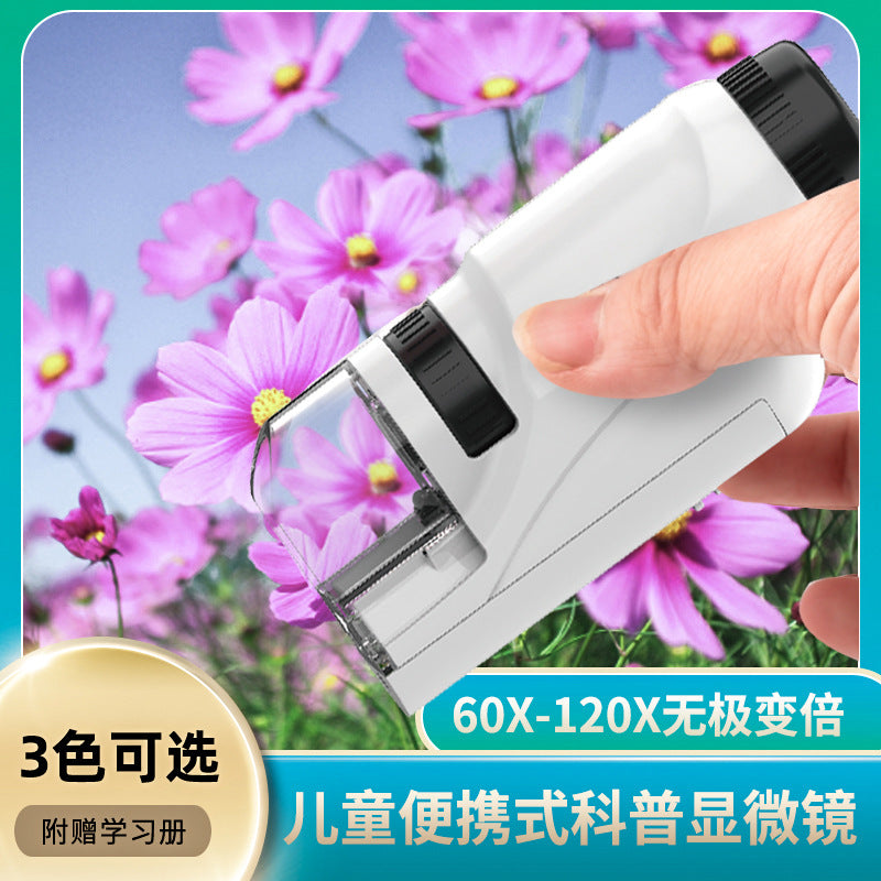 Children's handheld portable microscope, optical mini biological science experiment, elementary school student gift educational toy