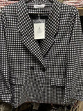 Women's Fall Korean Retro Plaid Loose Blazer + Top 2026 | Casual Blouse - Gray