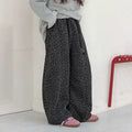 Girls' Leopard Print Wide-Leg Sweatpants