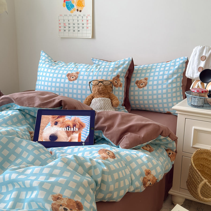 Polka Dot Cat Cotton 4-Piece Bedding Set - view 4