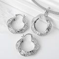 Cross-Border Hit Bestseller Long Wall Pattern Printed Pendant Earrings Fashionable Retro 2-Piece Set Jewelry Set Women Accessory