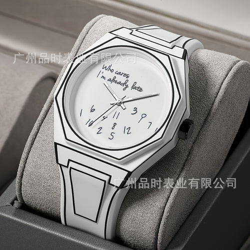 New Overseas Bestseller Watch Unisex Simple Two Times Element Glow Waterproof Fashionable Creative Comic Style Quartz Watch
