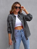 Women's Long Sleeve Loose Shirt + Jacket 2026 | Trendy Jacket - Violet