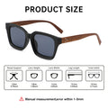 Wood Grain Leg Square Women Sunglasses Premium New Contrast Vintage Sunglasses Men Bare Face Stud Sunshade Glasses