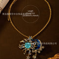 Wholesale Vintage Accessory Height Stock Retro Sunflower Smiley Necklace Western Premium Heavy-Duty Niche Star Month Necklace