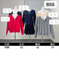 Women's Fall Slimming Knit Wool Long Sleeve Fitted Fake Two-Layer Cardigan + Top 2026 - Black