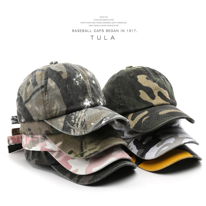 hat women's solid color light plate camouflage baseball cap outdoor sports men's travel sun protecti