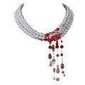 EU/US Import Accessory Personality Round Bead Multi-Layer Necklace Retro Gothic Breeze Teardrop Form Fringe Stud Jewelry Necklace
