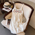 Bohemian Ethnic Style Embroidered Camisole Mid-Length Dress