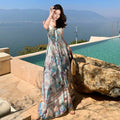 Bohemian V-Neck Camisole High Waist Big Swing Long Dress