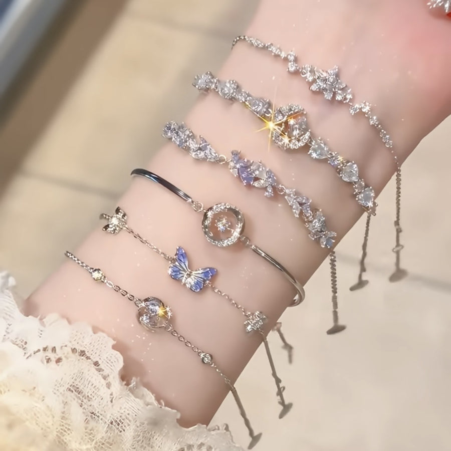 18K Gold-Plated Zircon Flower Bracelet - view 3