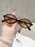 Book Nerd Small-Frame Versatile Women Sunglasses Amazon Influencer Oval Round Sunglasses Fashionable Wine Red Men Sunglasses
