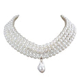 EU/US Import Accessory Elegant Simple Multi-Layer Pearl Choker Western Ba Rock Unique-Shaped Pearl Necklace Women