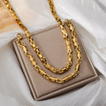 Western Fashionable Punk No Fade Stainless Necklace Men Bold Necklace Bracelet Set Stock Wholesale