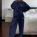 Fall Sporty Casual Loose Hoodie + Pants 2-Piece Set