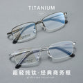 Beesfen New S6506 Cinnabar Sun Glasses Prescription With Rx Anti-Blue Ultra-Light Half Titanium Glasses Frame Wholesale