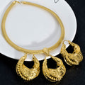 Dubai Jewelry New Release Vintage Long Wall Texture Design Tech Electroformed Necklace Earrings Set 2-Piece Set In Stock