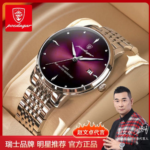 Cypress Reach Eggplant Genuine Waterproof Glow Mens Watch Date Ultra Thin Quartz Watch TikTok AliExpress Drop Ship