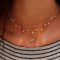 New Women Multi-Layer Star Sun Pendant Choker Handmade Necklace Combo Export Bestseller Western Trendy Fashionable