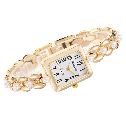 New Alloy Fashionable Women Small Square Dial Watch Export New Import Stock Wholesale Women Bracelet Watch