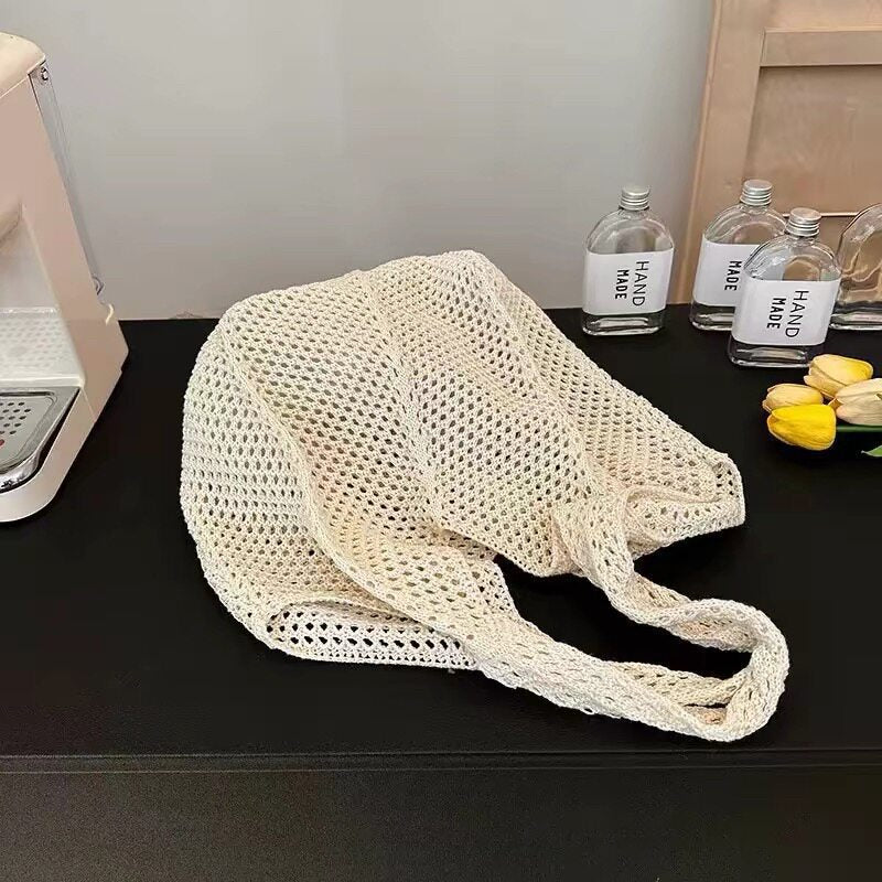 Large Crochet Knit Beach Tote Bag - view 6