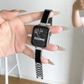 Fits Apple watchs11 Watch Band Niche New s10s9 Watch Chain Women Metal Leather Trim Premium