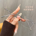 Beesfen 28165Y Ultra-Light Pure Titanium Rimless Glasses Anti-Blue With Rx Glasses Frame Cinnabar Sun Glasses Wholesale