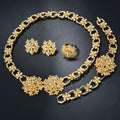 Amazon Western Trendy Blooming Flower Rhinestone Accessory Exquisite Set Middle East Bride Knot Wedding Accessory