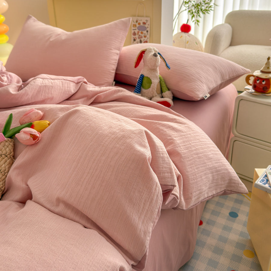 Light Island Sand-Washed Cotton Jacquard 4-Piece Bedding Set - view 3