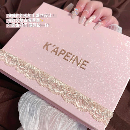 卡佩尔12色蕾丝眼影梦境女神哑光珠光腮红高光粉啫喱液体眼影盘