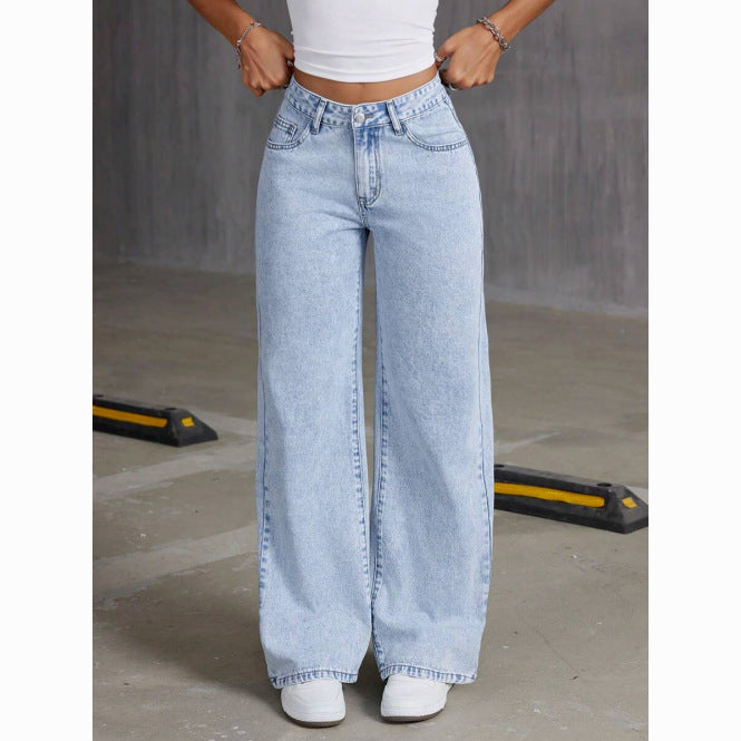 Casual High Waist Loose Straight Leg Pants