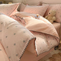 A100% cottonJacquardembroidery4-piece set100% cottoncartoonflat sheetfitted sheetall-season