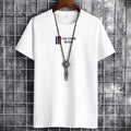 white large size men's short-sleeved t-shirt new half-sleeved clothes trendy body shirts for men and
