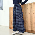 Girls' Faux Layered Hoodie & Plaid Cargo Pants Set