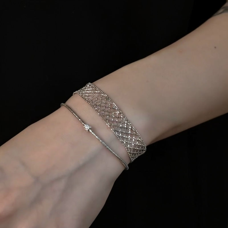 Minimalist Metal Mesh Wrap Bracelet - view 3