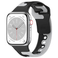 New Fits Apple watch1-8 Third Gen Sports Style Silicone Color Block Two-Tone Apple Band
