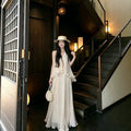 Summer French Vacation V-Neck Ruffle Dress + Long Skirt