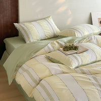 Fabric Yellow Green / 0.9m Bed - 3-Piece Flat Sheet - Fits 150x200cm Duvet
