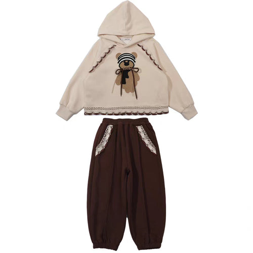 Girls' Cartoon Print Sports 2-Piece Set
