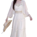 Women's Ethnic Elegant Sun-Protection Loose Dress + Cardigan + Camisole + Shawl 2-Pie - As Pictured