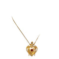 Vintage Heart Perfume Bottle Necklace Rhinestone Fashionable Personality Sweater Chain Imperial Western Retro Pendant